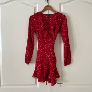 Red Mini Wrap Dress